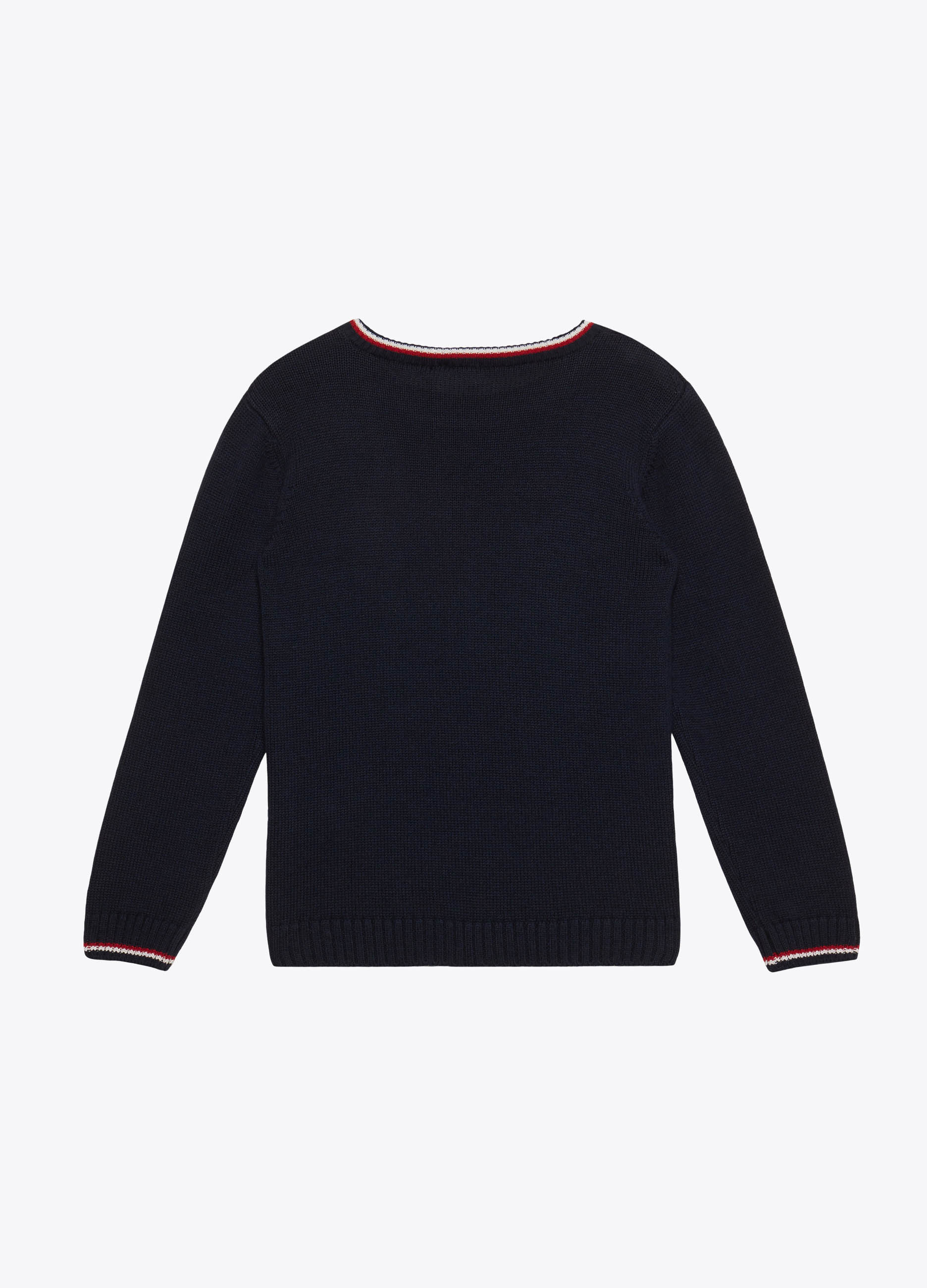 GIRL - Cardigan girocollo in cotone e lana con bottoni.
