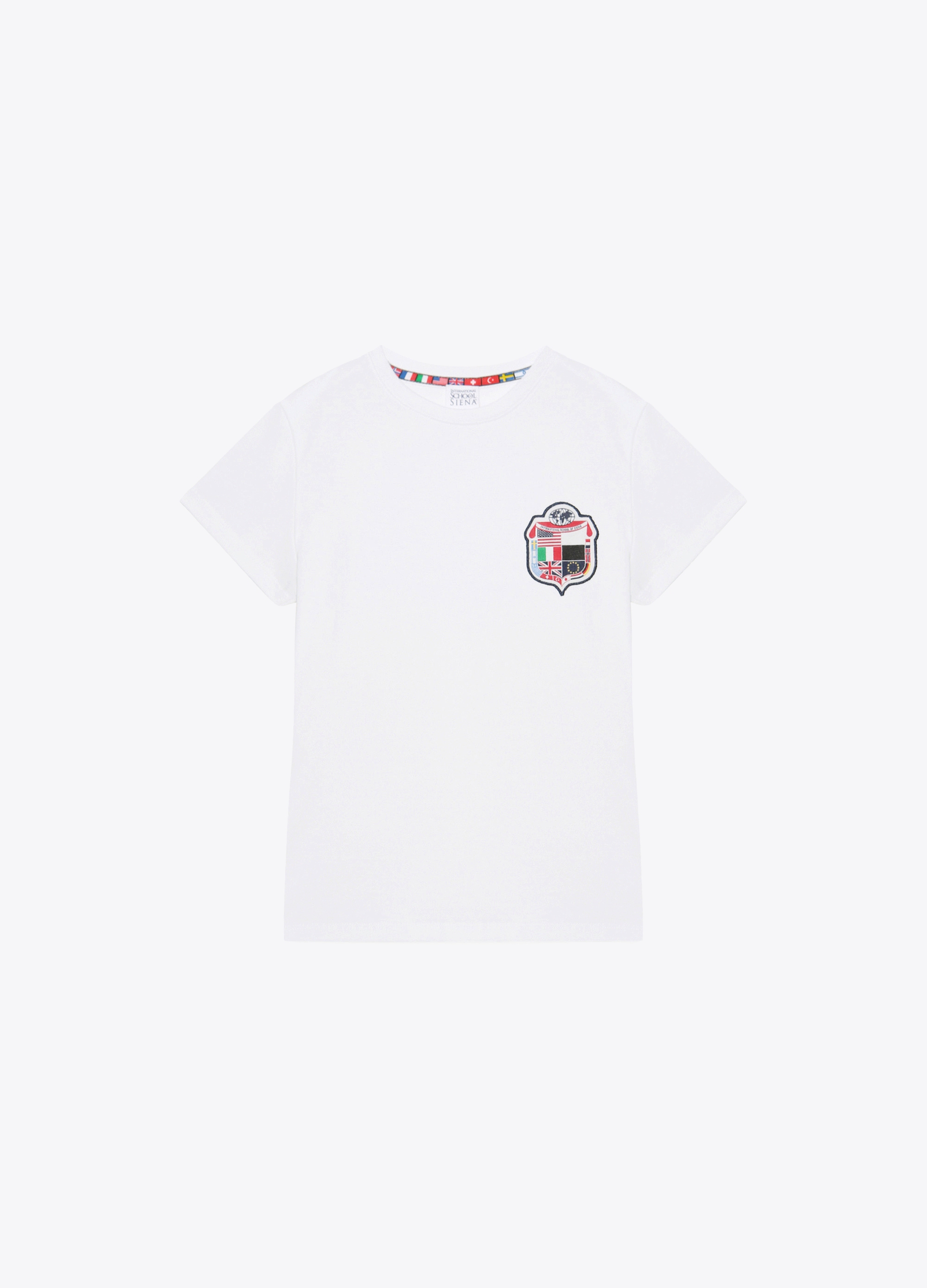 GIRL - T-shirt elasticizzata a manica corta con patch. GIRL - T-shirt elasticizzata a manica corta con patch.