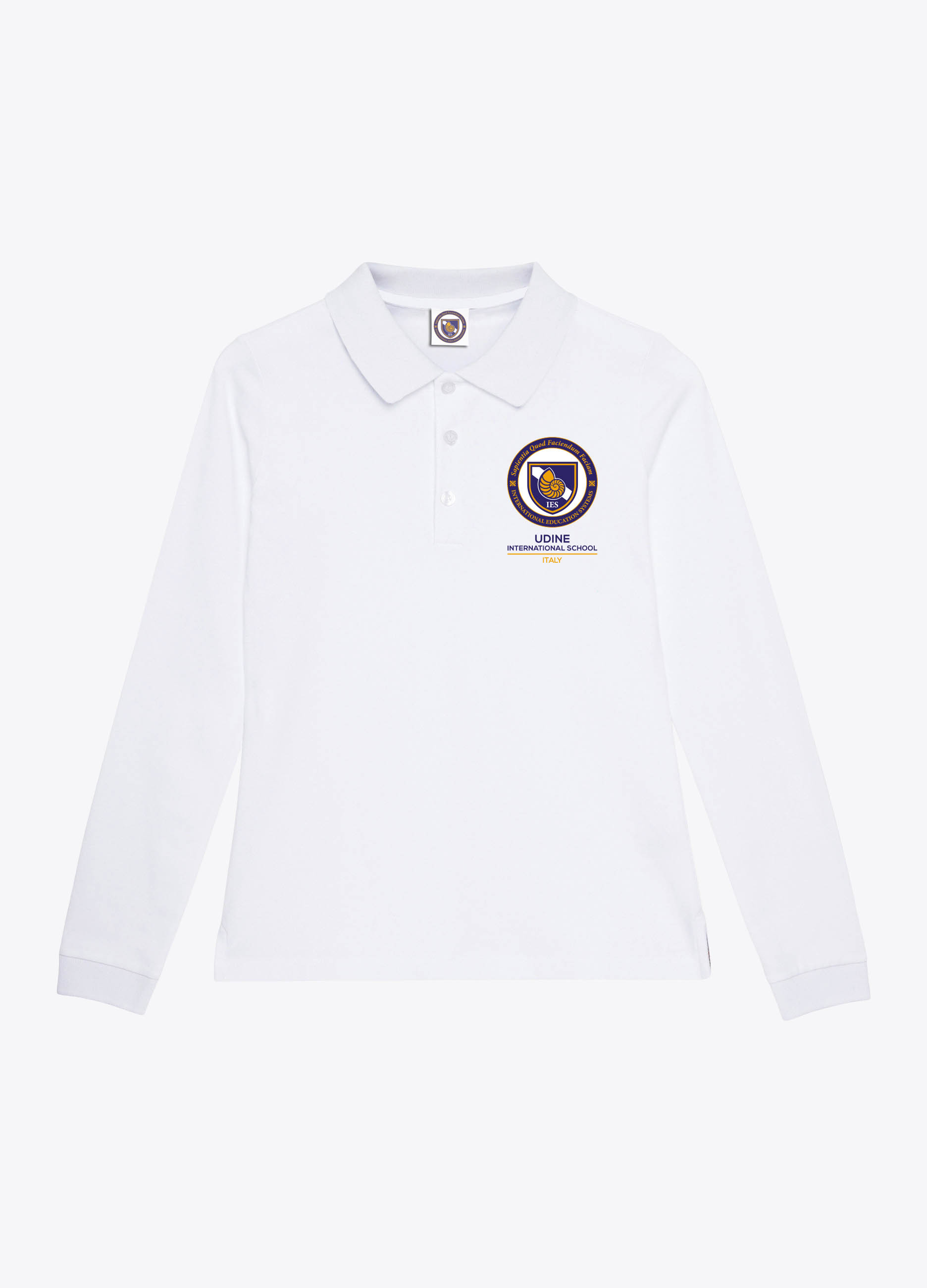 GIRL - Polo elasticizzata a manica lunga con logo. GIRL - Polo elasticizzata a manica lunga con logo.