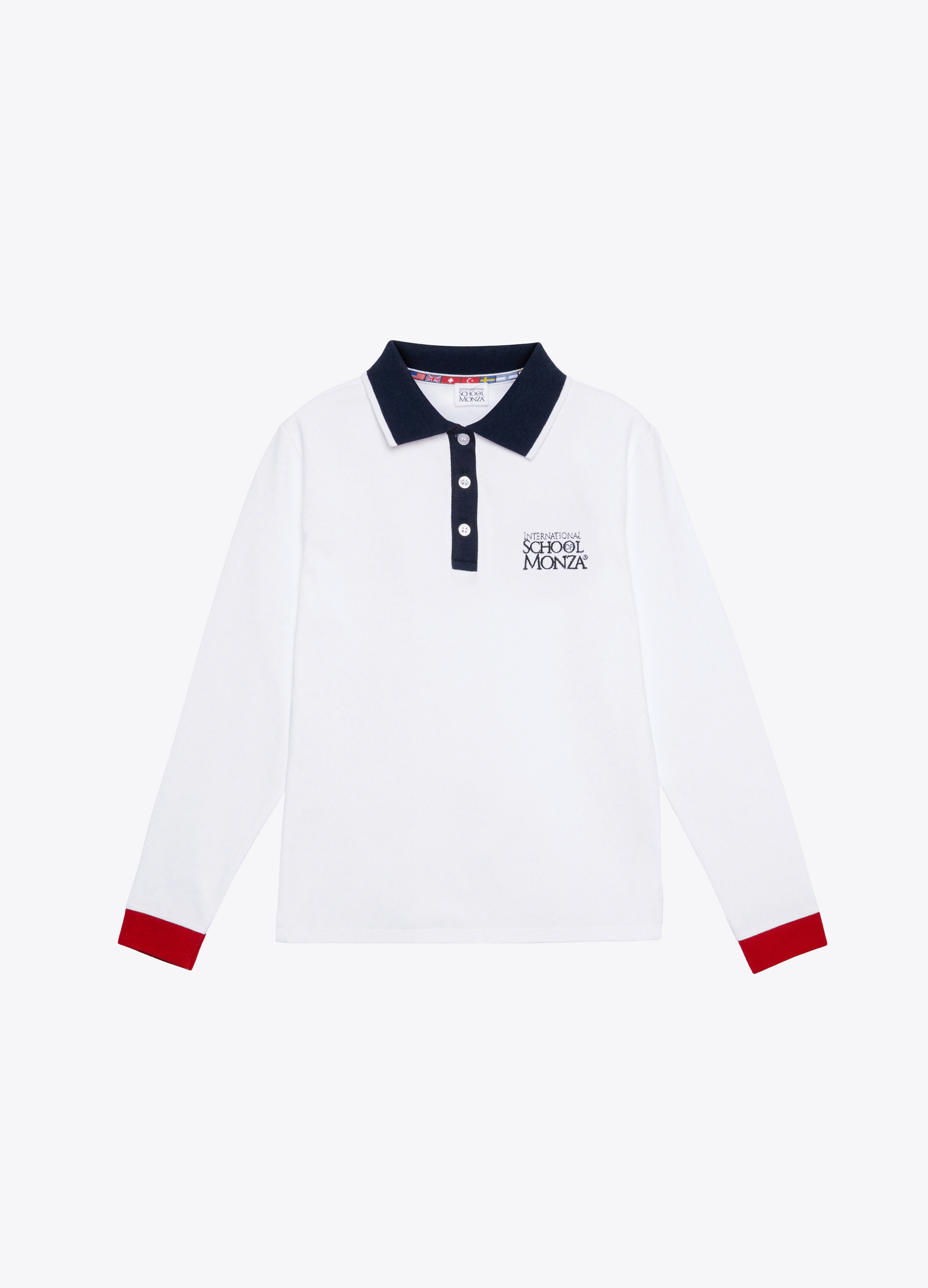 Girl - Polo shirt in stretch organic cotton with embroidery