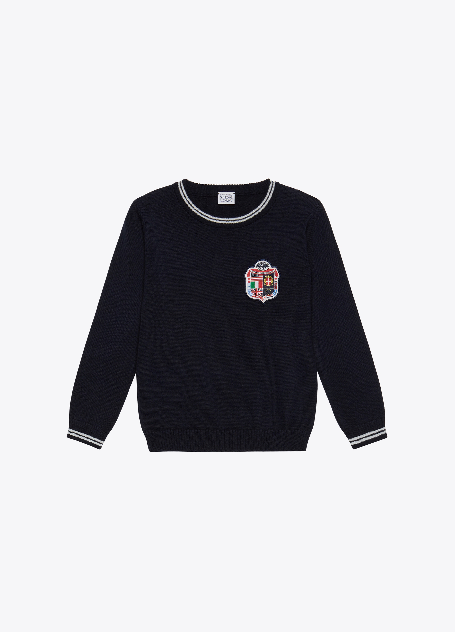 GIRL - Maglione in cotone con patch. GIRL - Maglione in cotone con patch.