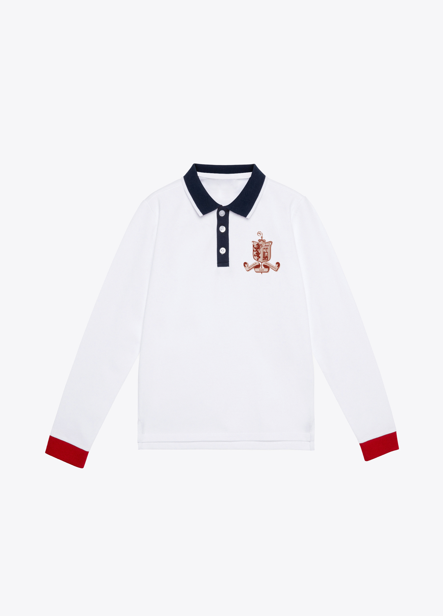 Solid colour polo shirt with embroidery