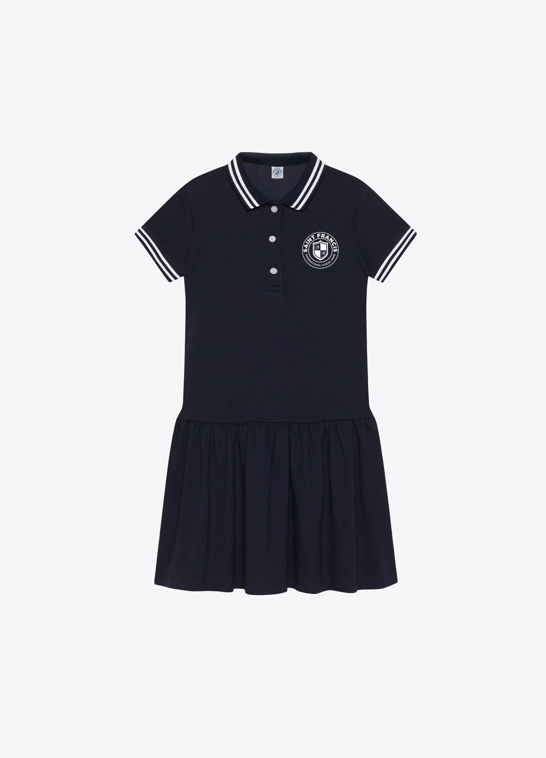 GIRL - Abito elasticizzato in piquet con logo. GIRL - Abito elasticizzato in piquet con logo.