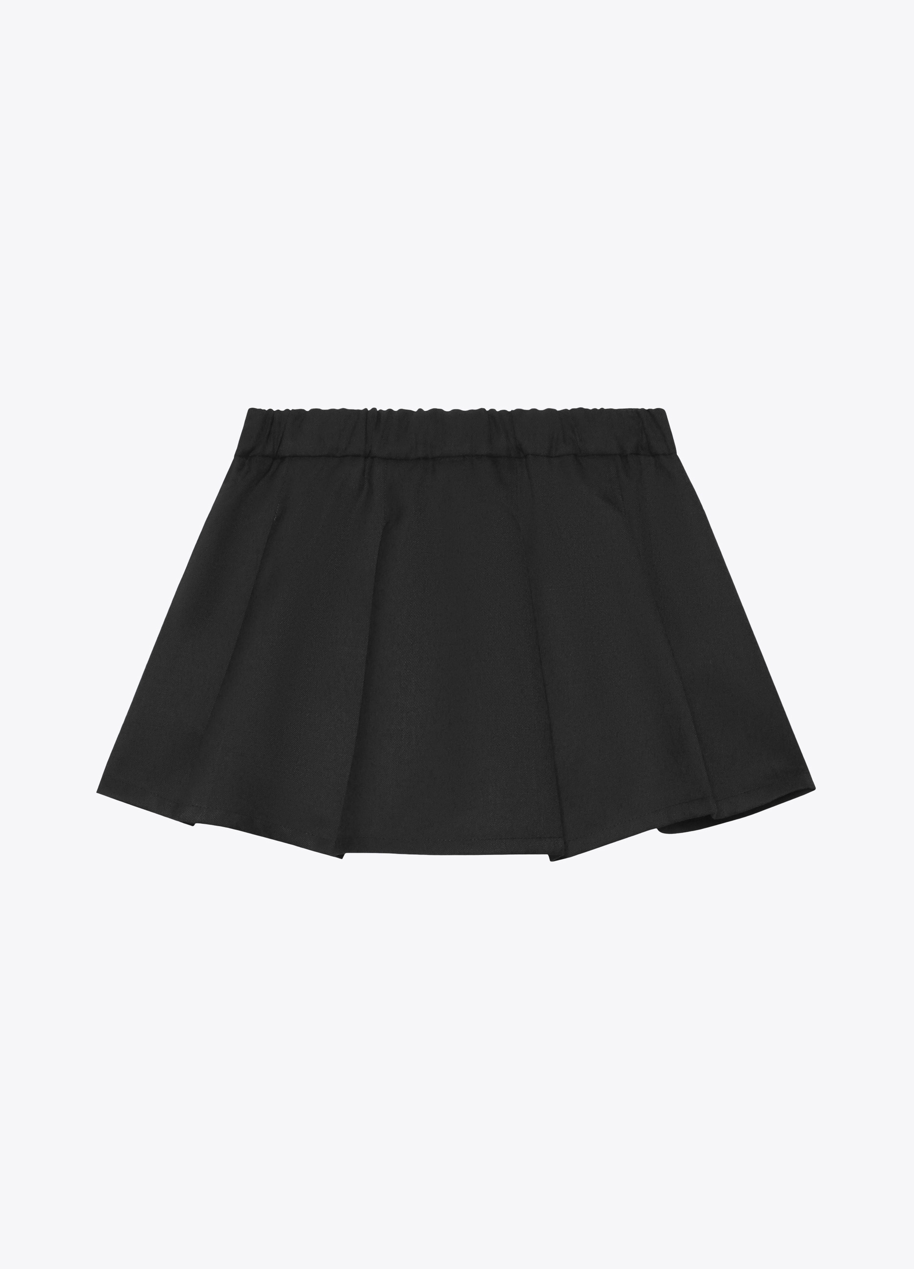GIRL - Gonna a pieghe in misto lana con pantaloncini interni.