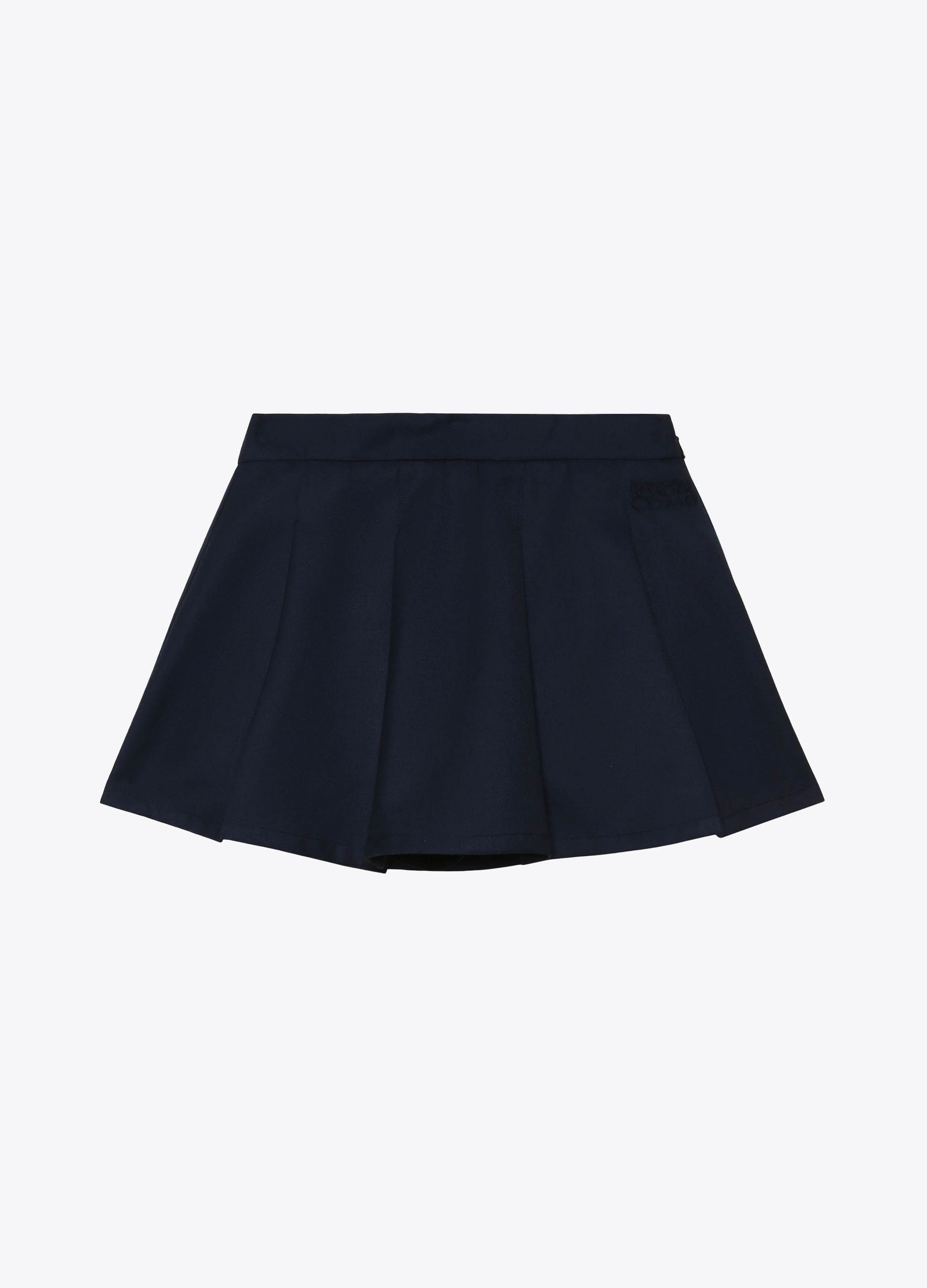 GIRL - Formal wool twill skort with internal shorts