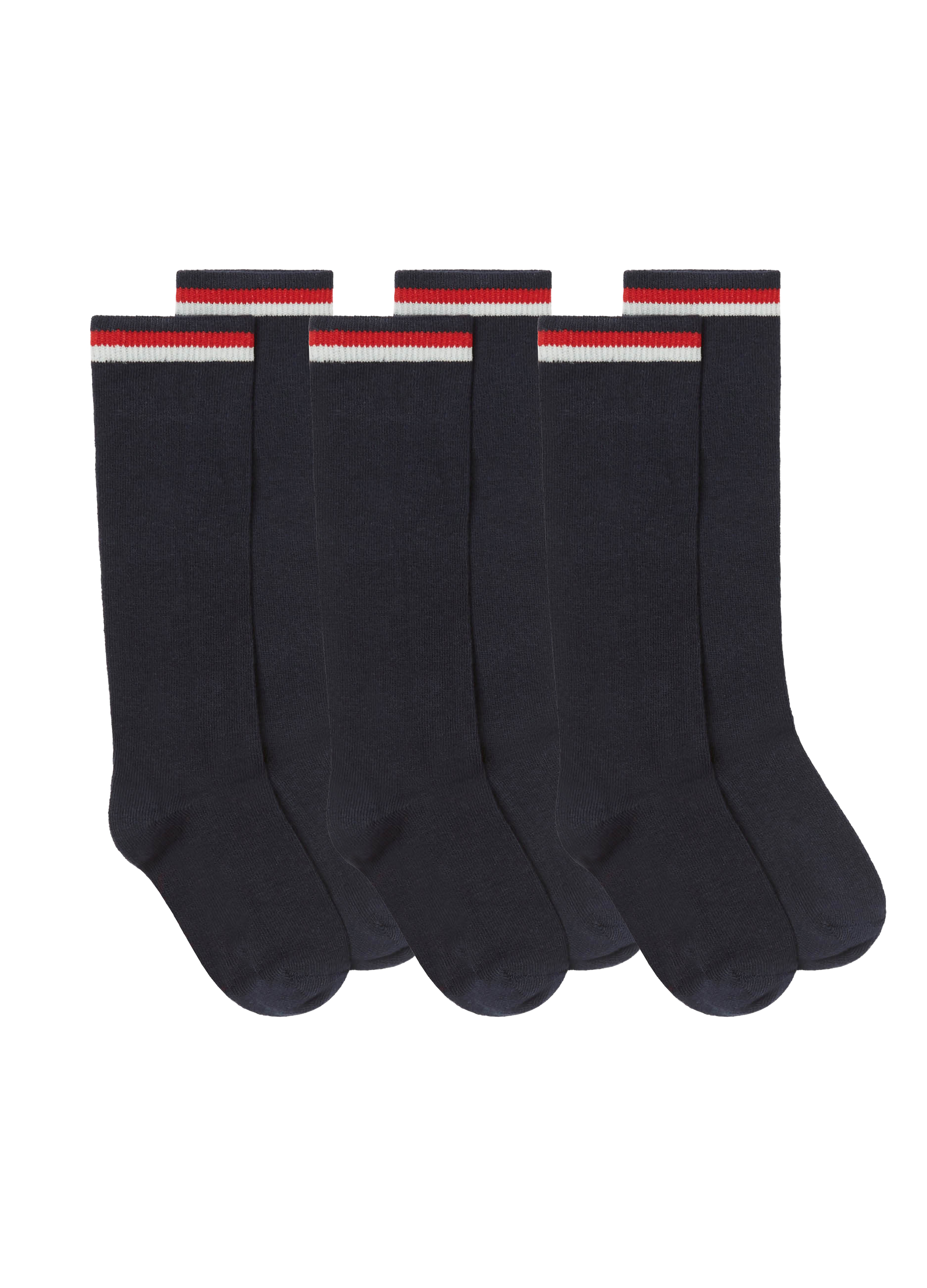 BOY - Calze lunghe stretch a costina, pack da 3 pezzi.