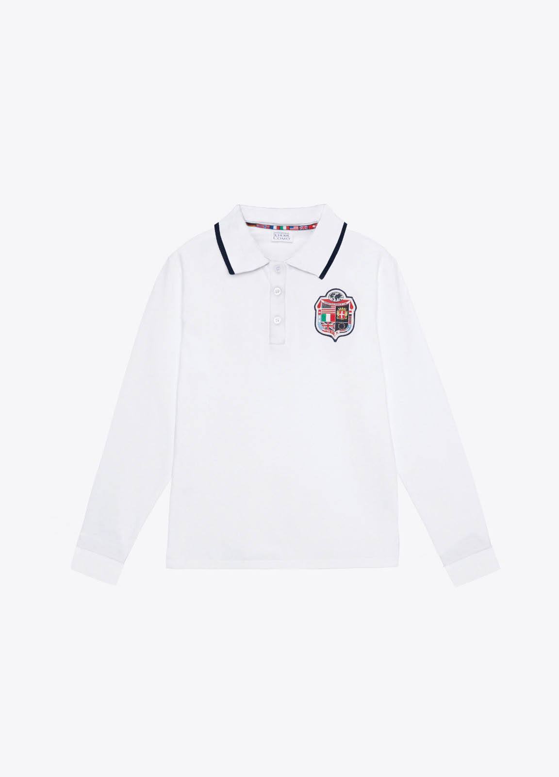 GIRL - Stretch long sleeves polo shirt with patch.