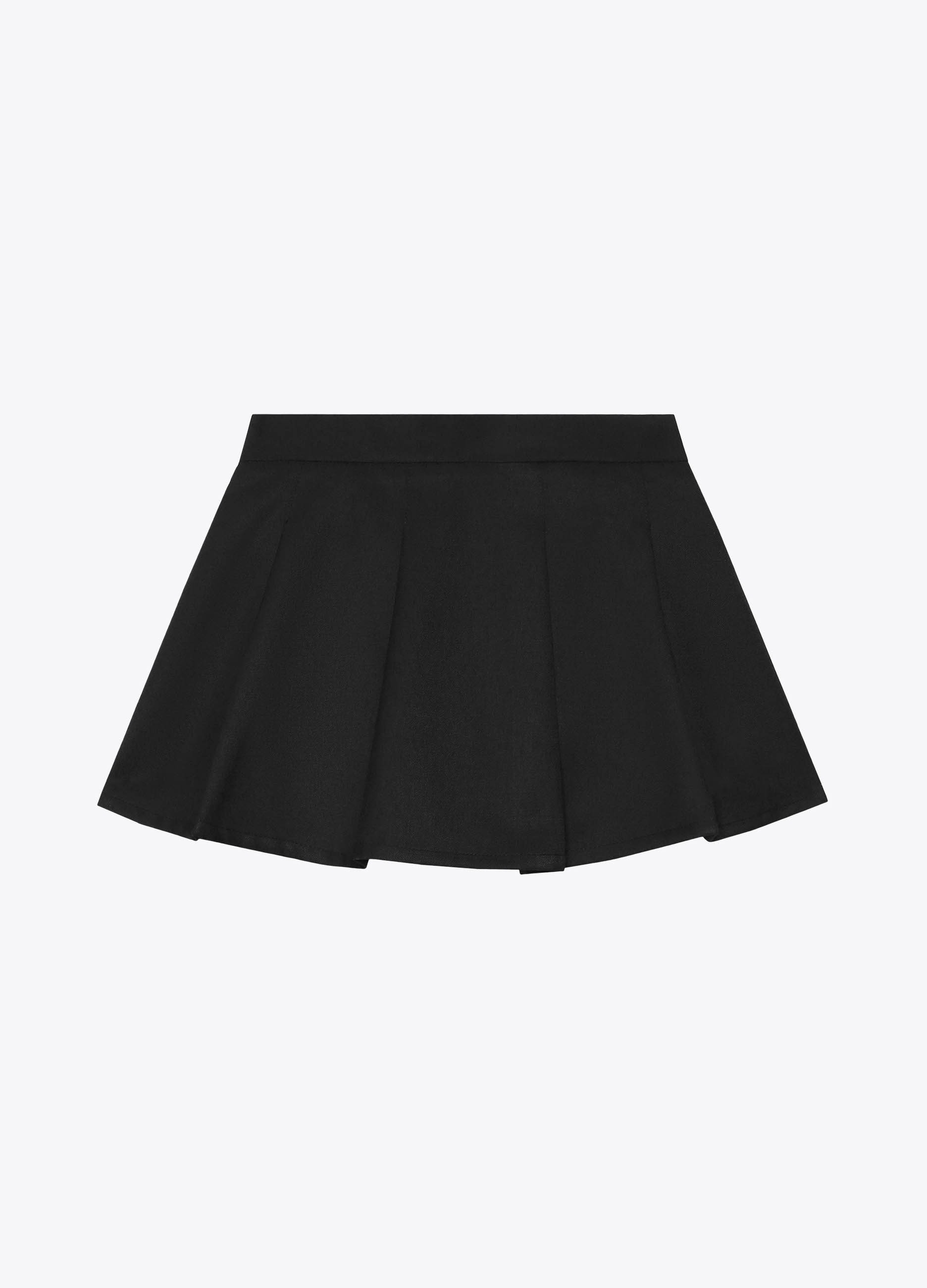 GIRL - Wool twill skirt with internal shorts.