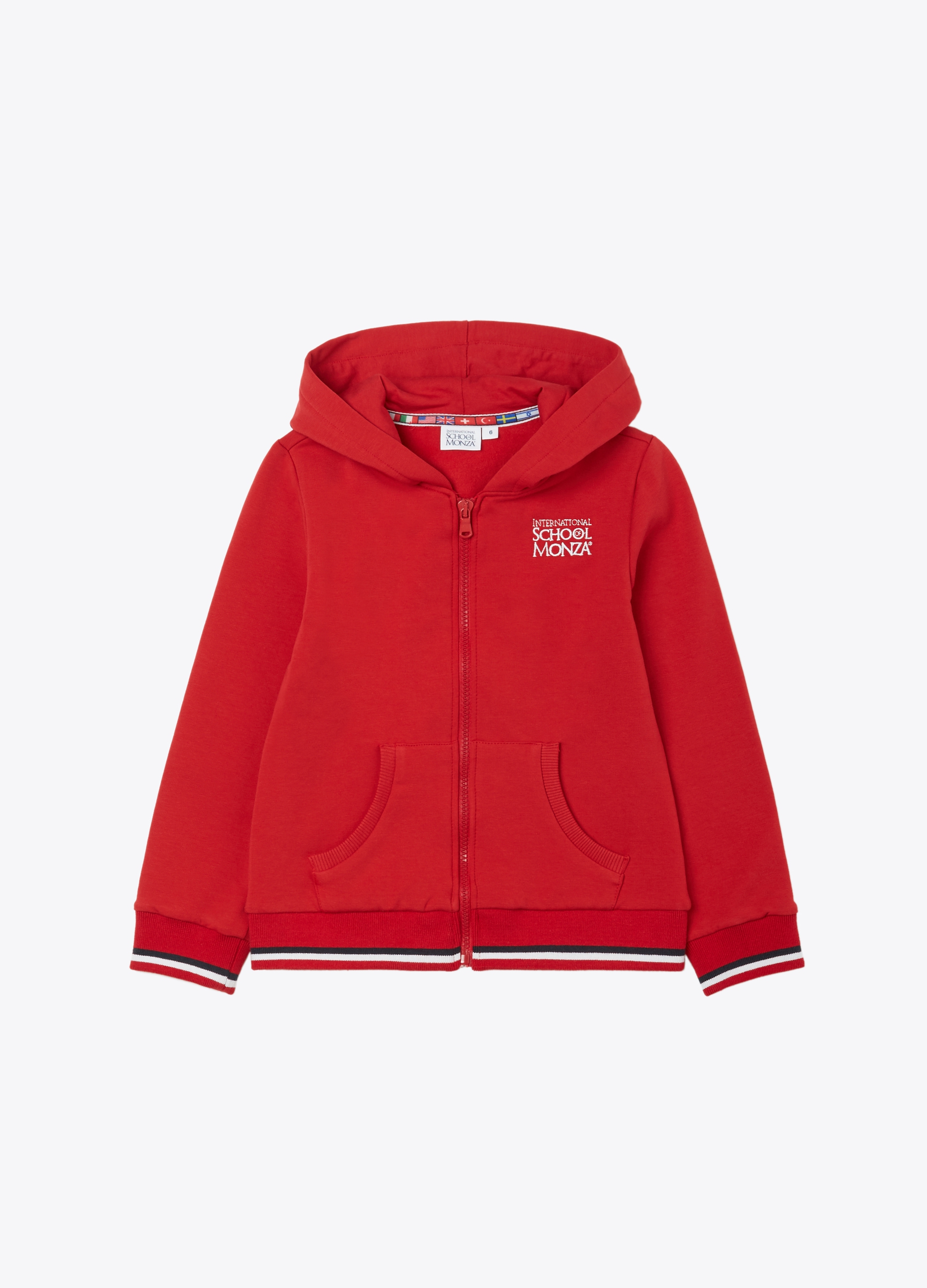 GIRL - Stretch heavy fleece sweatshirt with hoodie and zip.