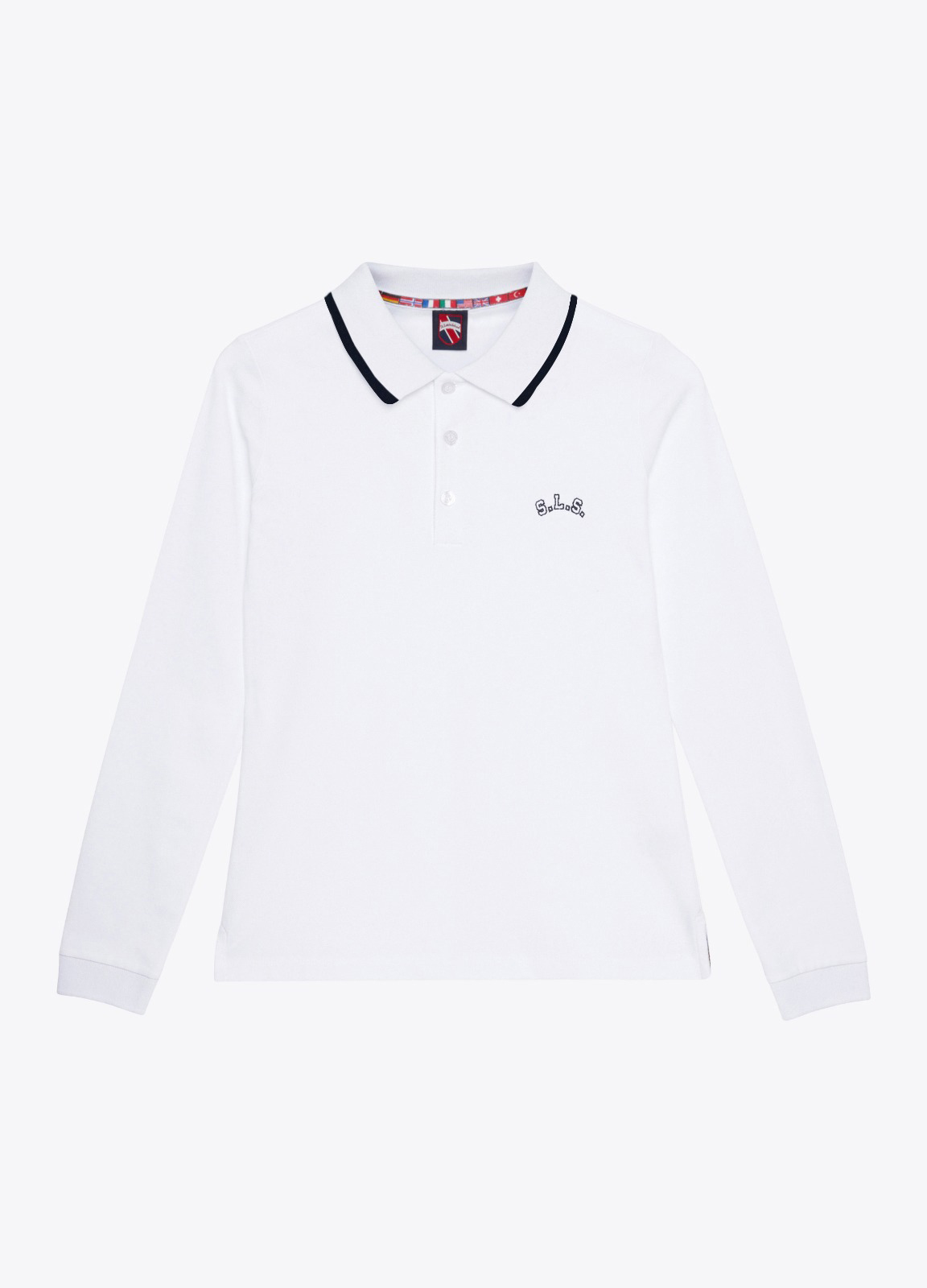 GIRL - Stretch long sleeves polo shirt with embroidery.