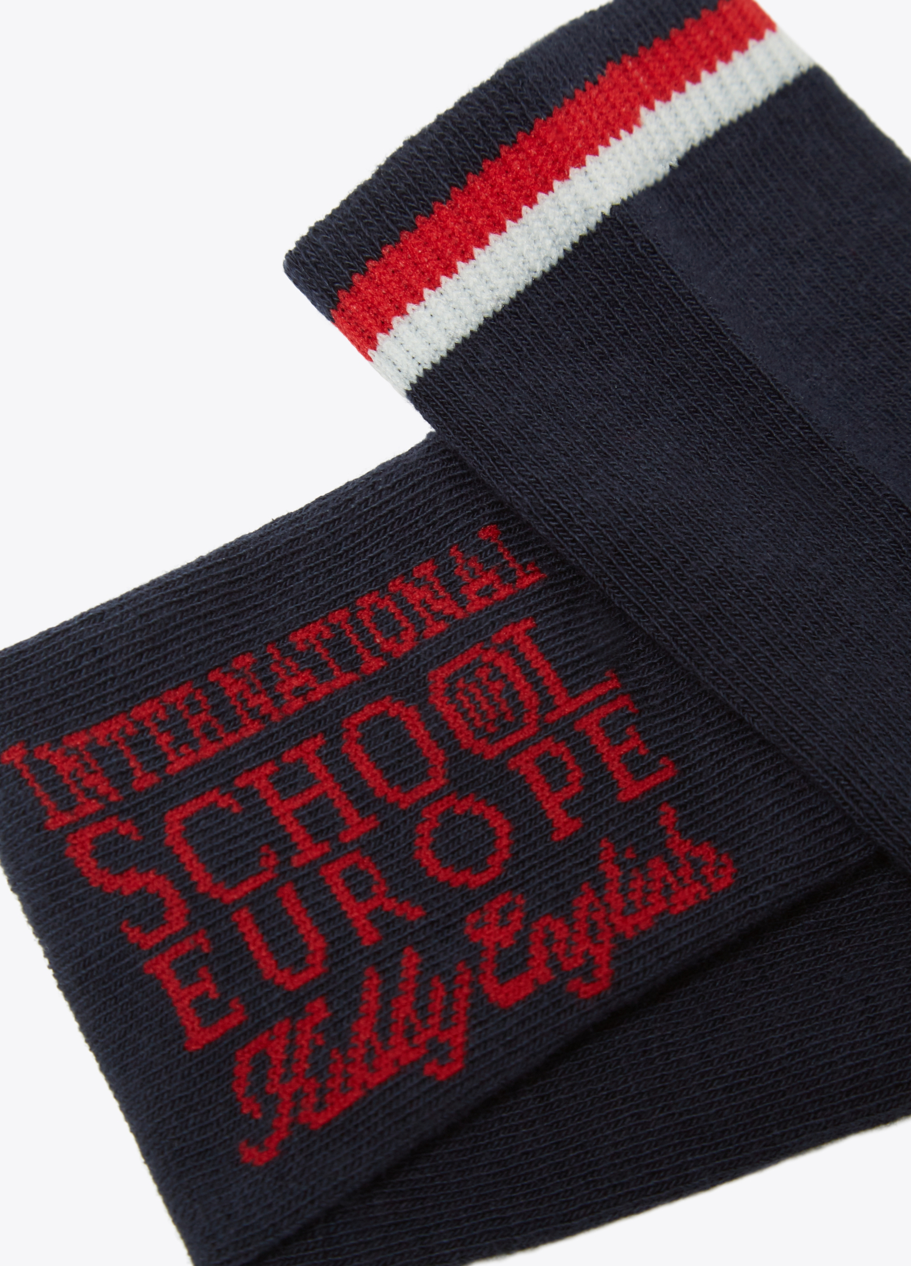 Long stretch socks with ribbing